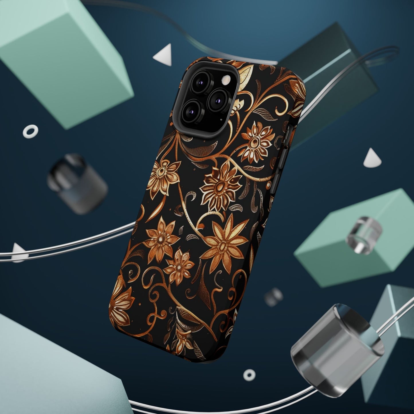 Floral Gold Scroll Phone Case — Magnetic Impact - Resistant - DIGITAL X