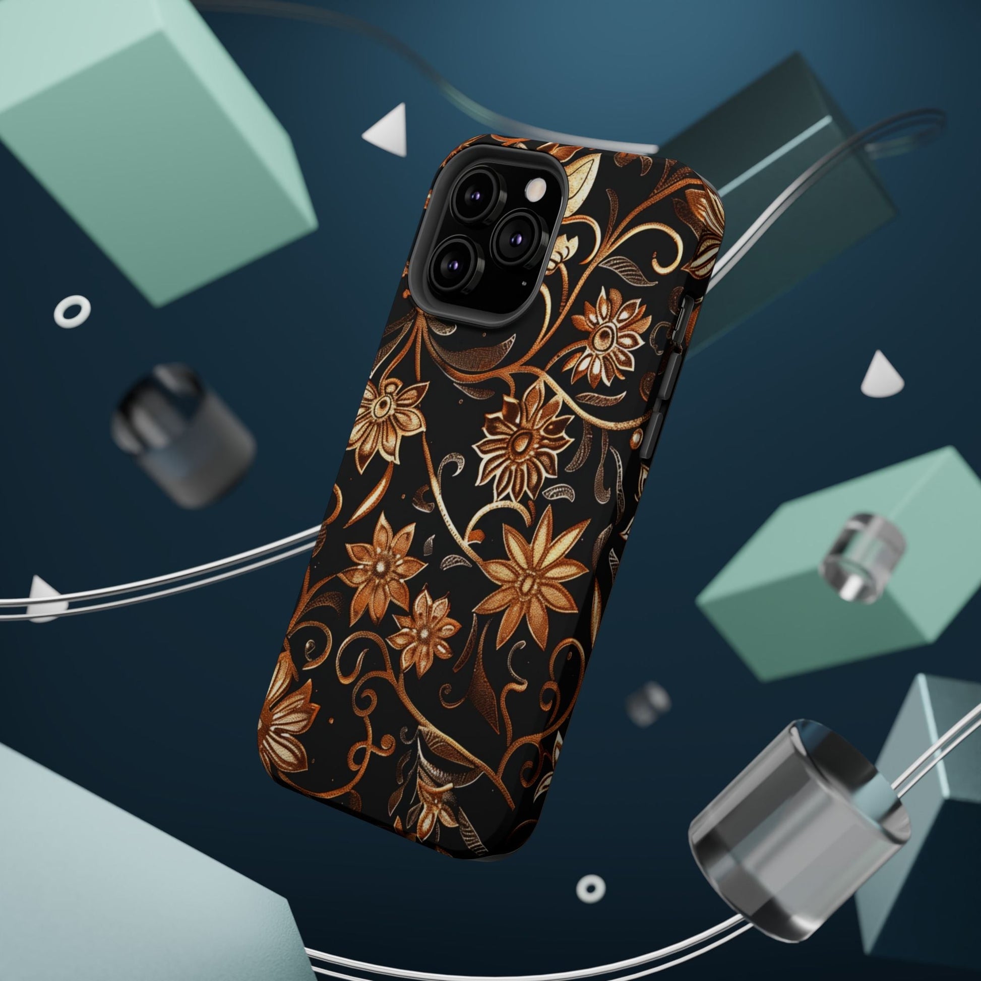 Floral Gold Scroll Phone Case — Magnetic Impact - Resistant - DIGITAL X
