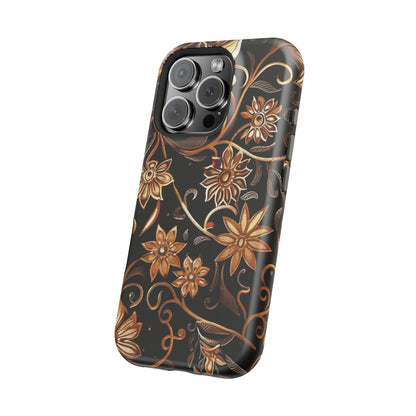 Floral Gold Scroll Phone Case — Magnetic Impact - Resistant - DIGITAL X
