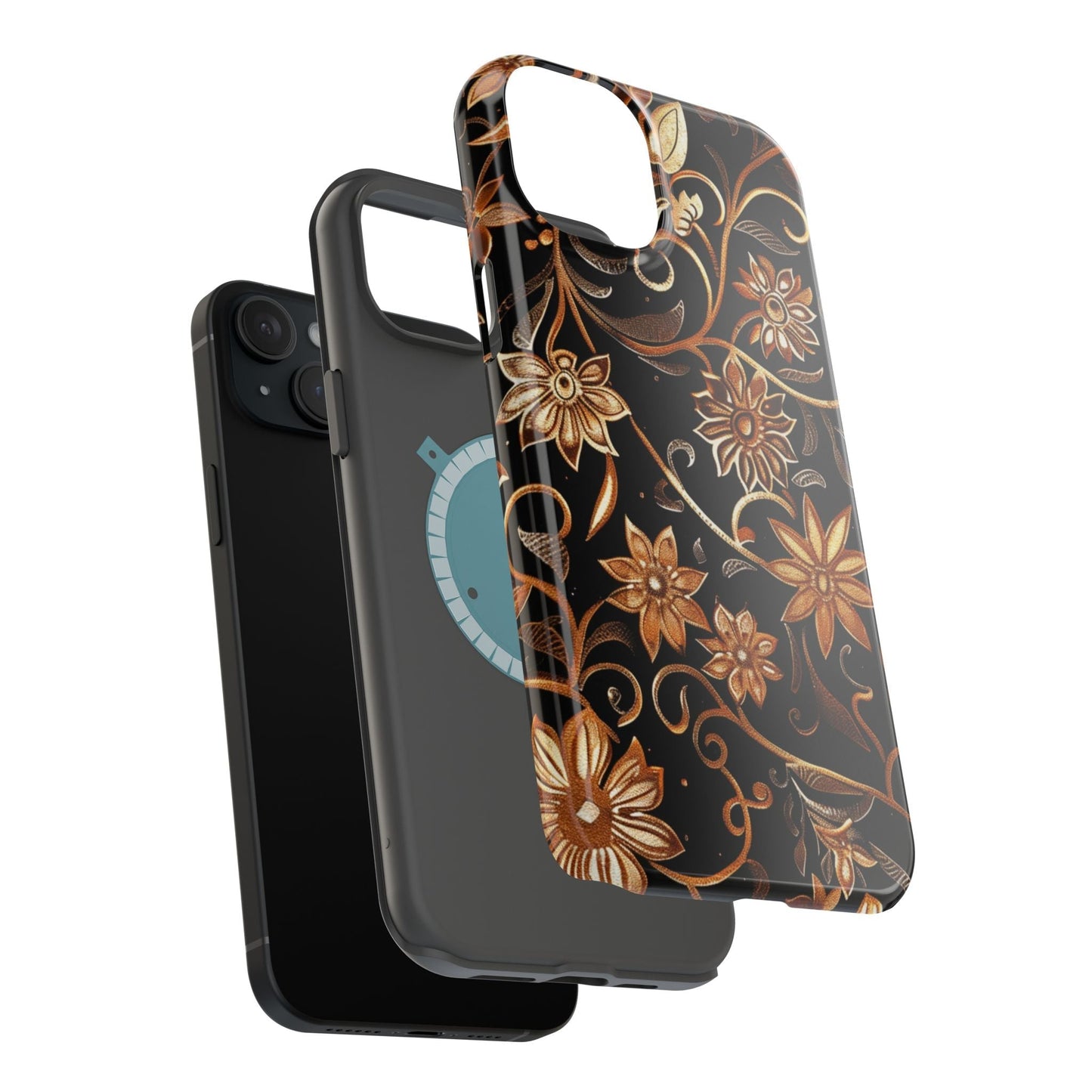 Floral Gold Scroll Phone Case — Magnetic Impact - Resistant - DIGITAL X