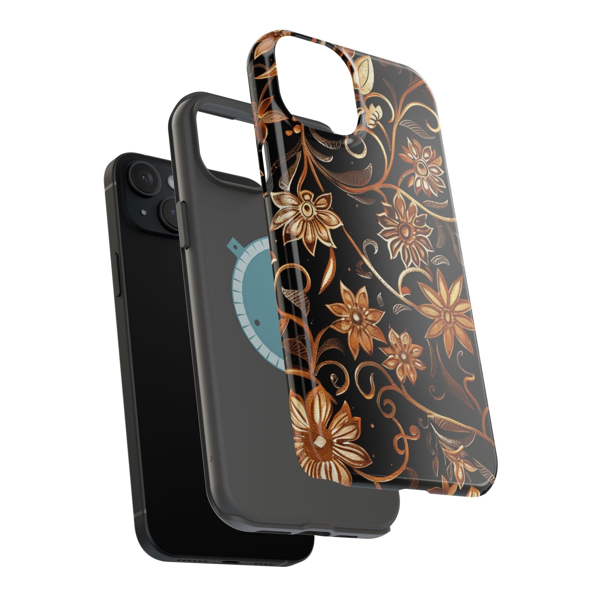 Floral Gold Scroll Phone Case — Magnetic Impact - Resistant - DIGITAL X