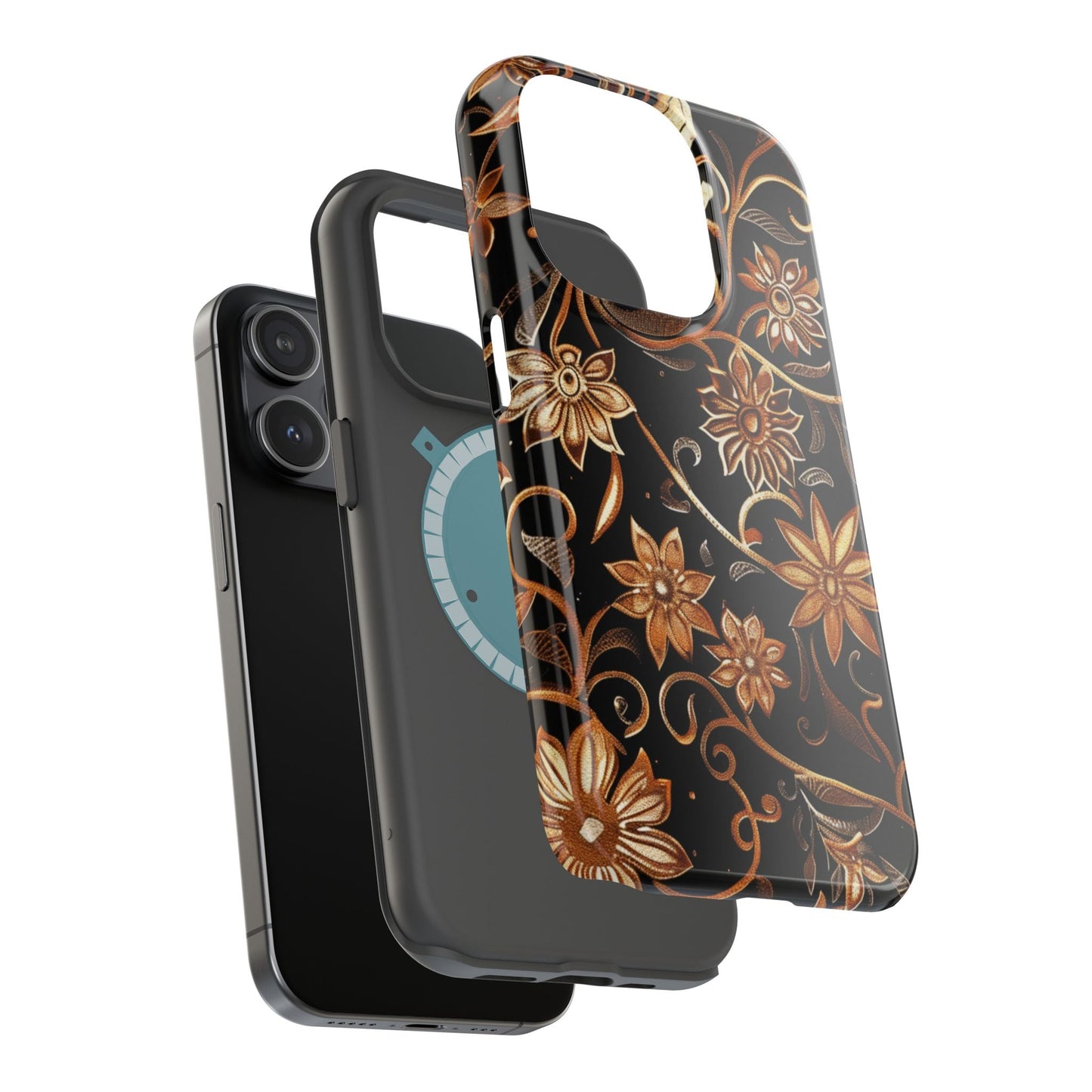 Floral Gold Scroll Phone Case — Magnetic Impact - Resistant - DIGITAL X