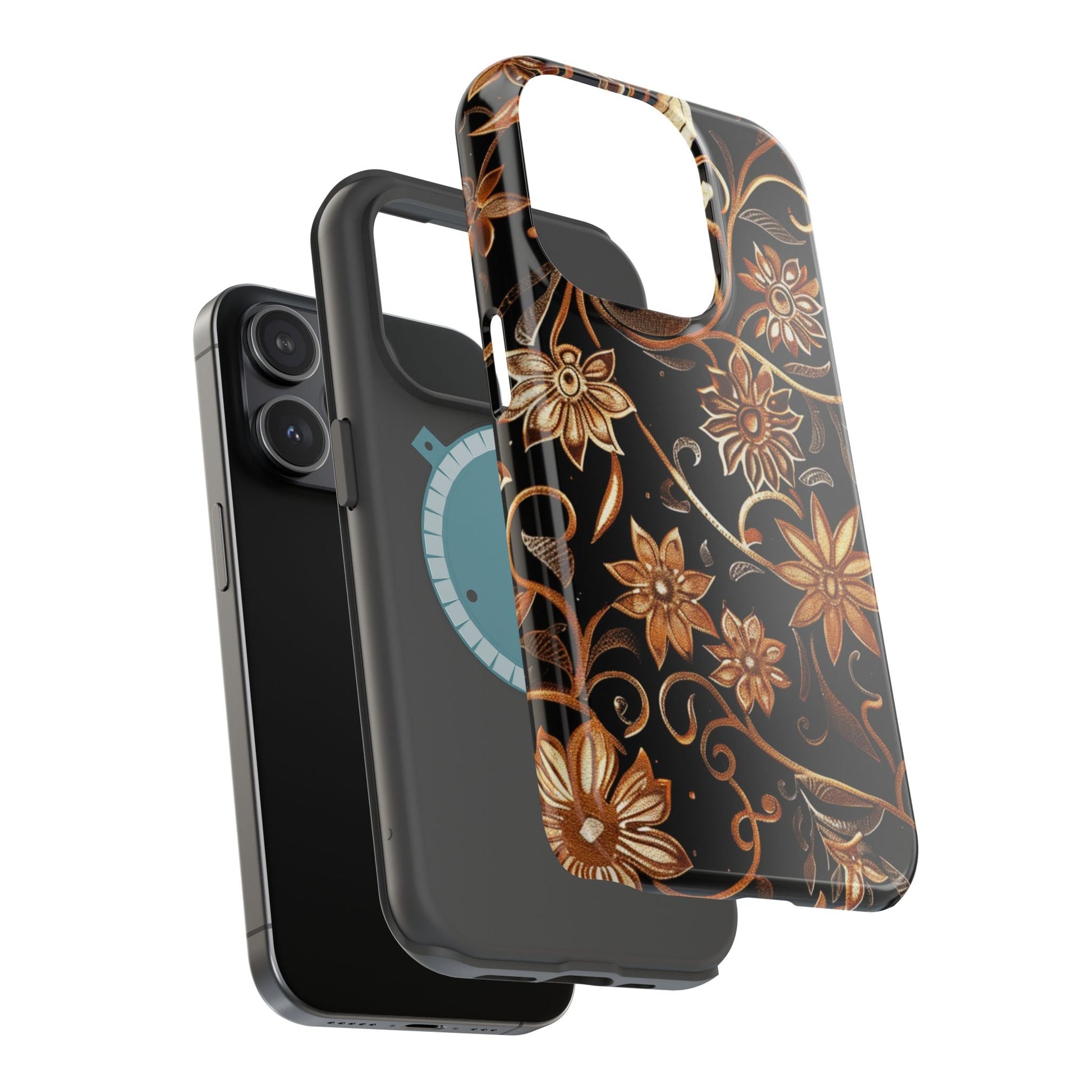 Floral Gold Scroll Phone Case — Magnetic Impact - Resistant - DIGITAL X