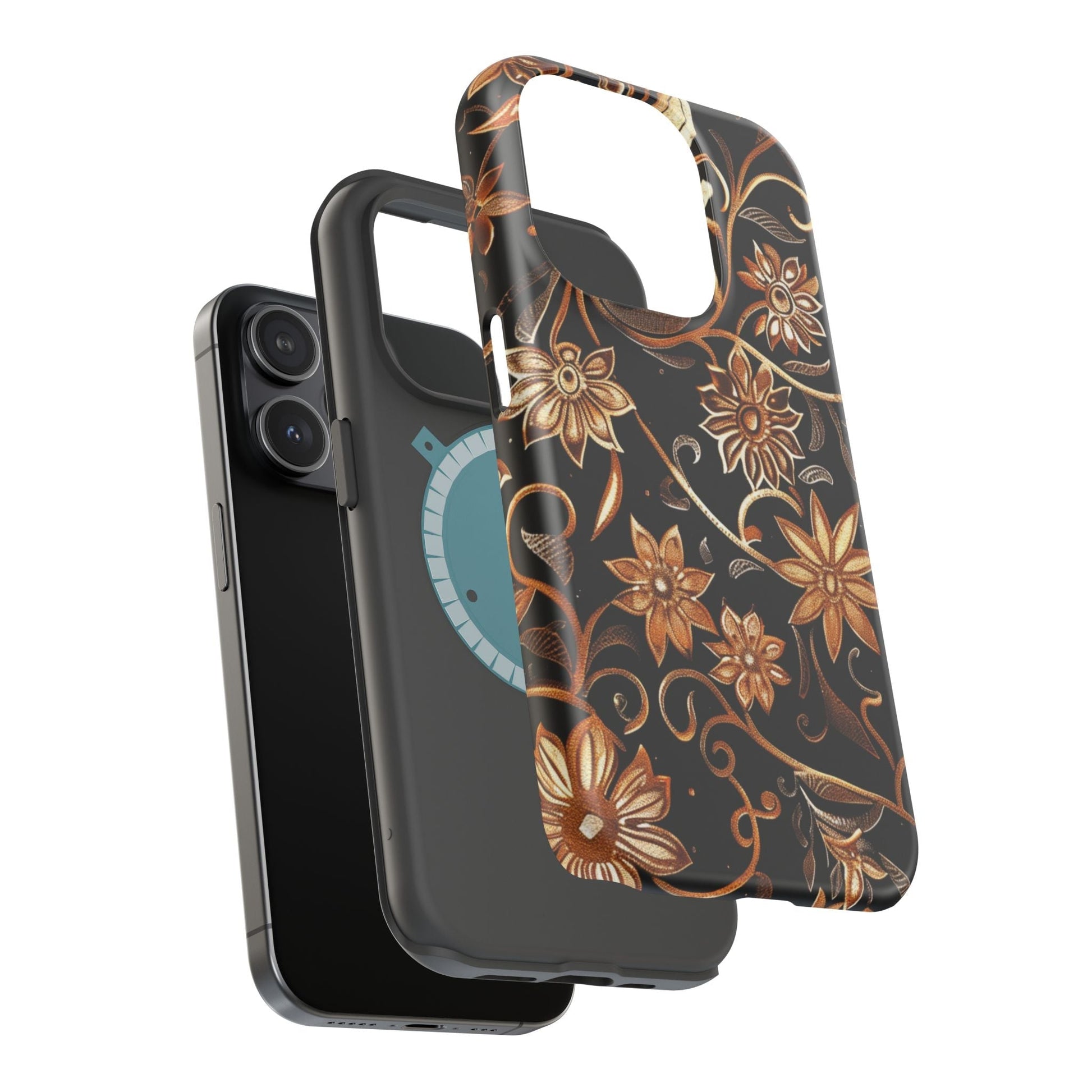 Floral Gold Scroll Phone Case — Magnetic Impact - Resistant - DIGITAL X