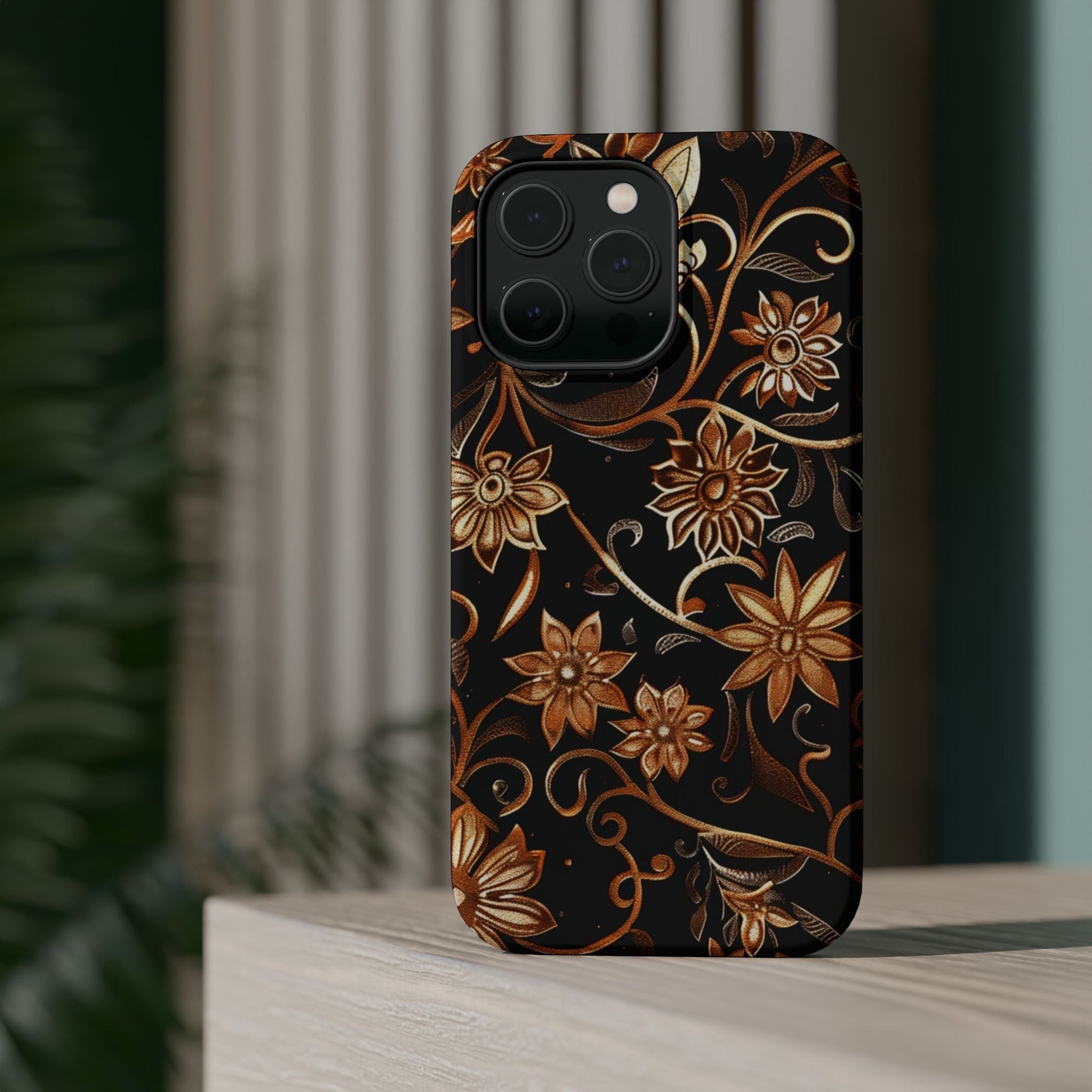 Floral Gold Scroll Phone Case — Magnetic Impact - Resistant - DIGITAL X
