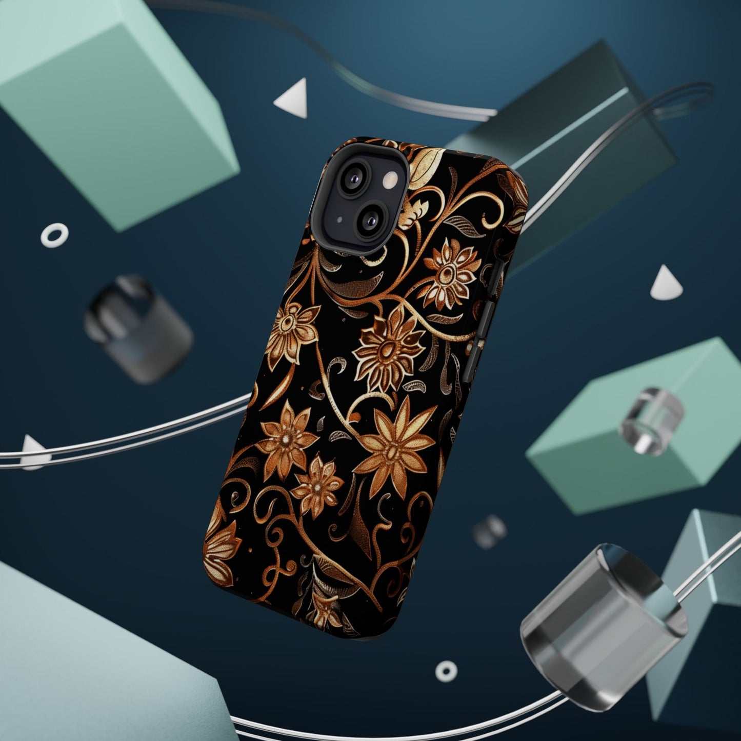 Floral Gold Scroll Phone Case — Magnetic Impact - Resistant - DIGITAL X