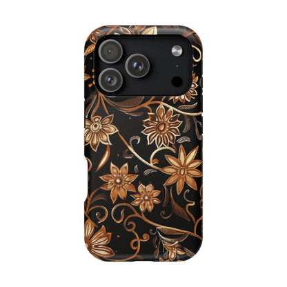 Floral Gold Scroll Phone Case — Magnetic Impact - Resistant - DIGITAL X