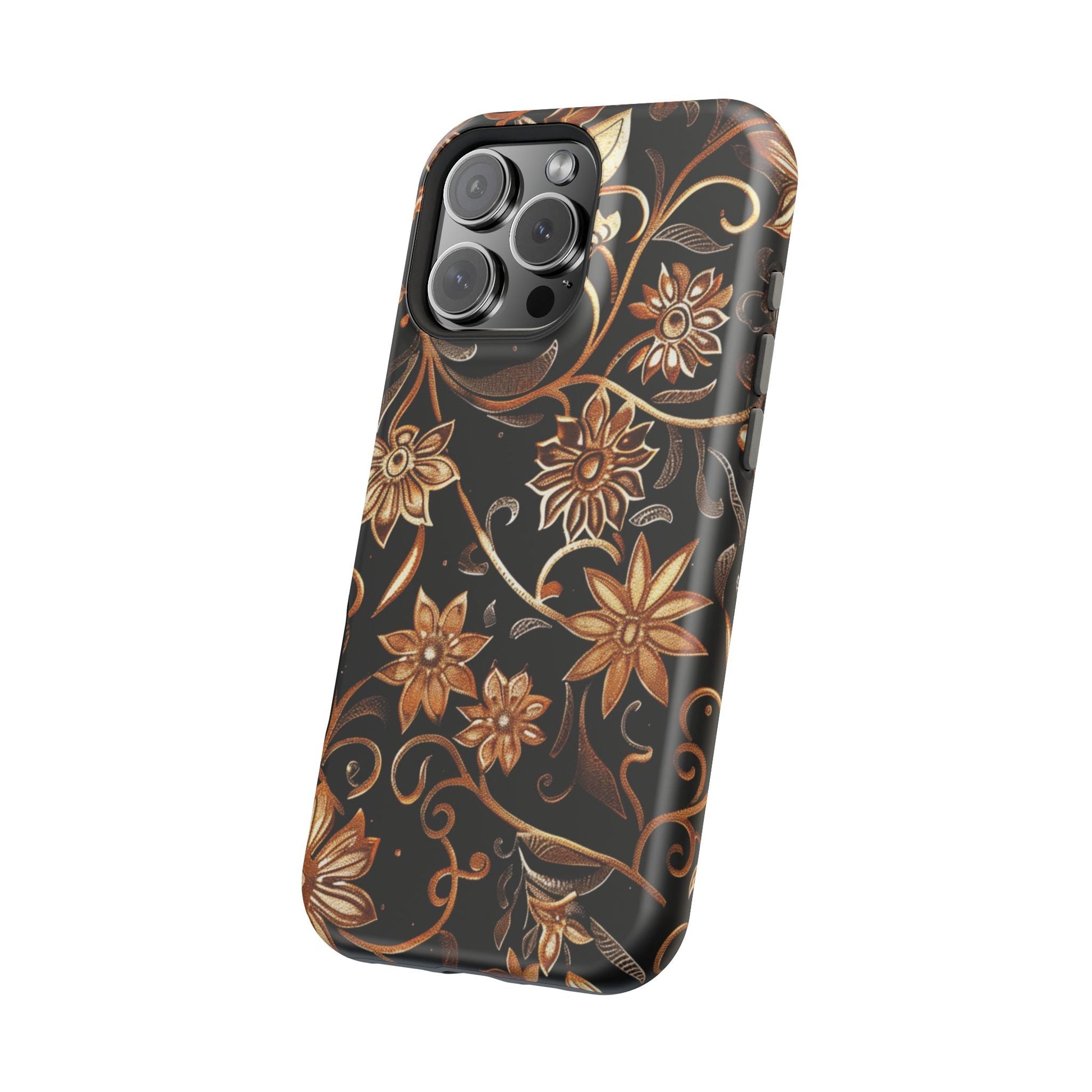 Floral Gold Scroll Phone Case — Magnetic Impact - Resistant - DIGITAL X
