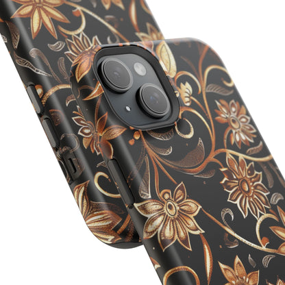 Floral Gold Scroll Phone Case — Magnetic Impact - Resistant - DIGITAL X
