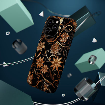 Floral Gold Scroll Phone Case — Magnetic Impact - Resistant - DIGITAL X