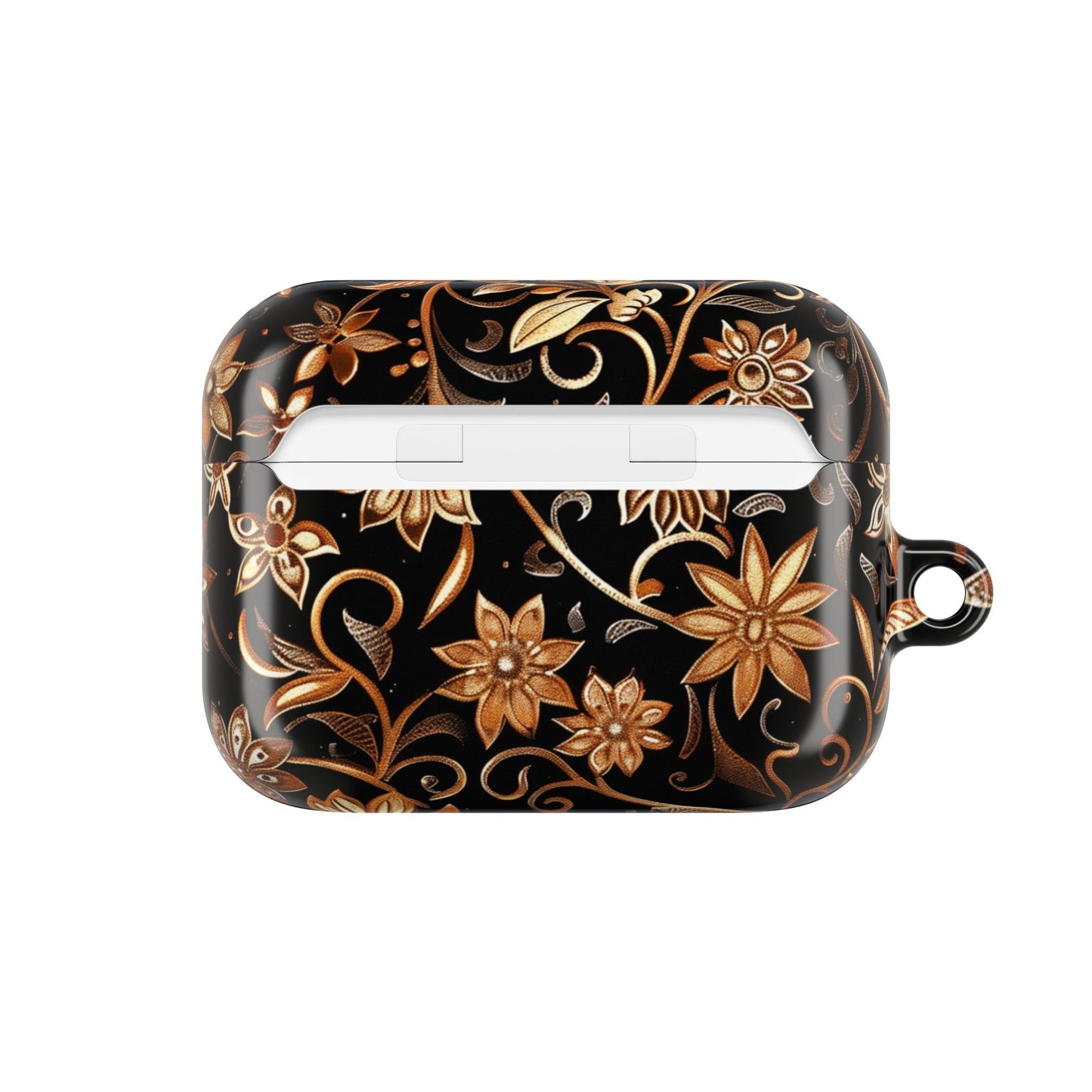 Floral Gold Swirl AirPod Case — Elegant Black & Gold Protective Cover - DIGITAL X