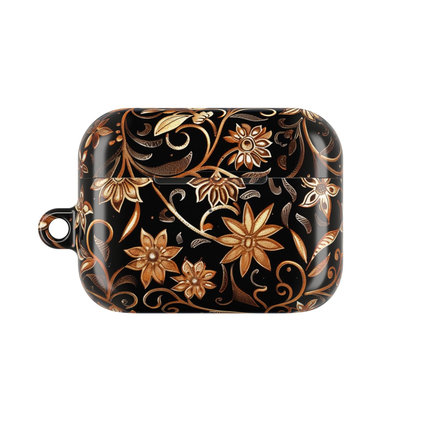 Floral Gold Swirl AirPod Case — Elegant Black & Gold Protective Cover - DIGITAL X