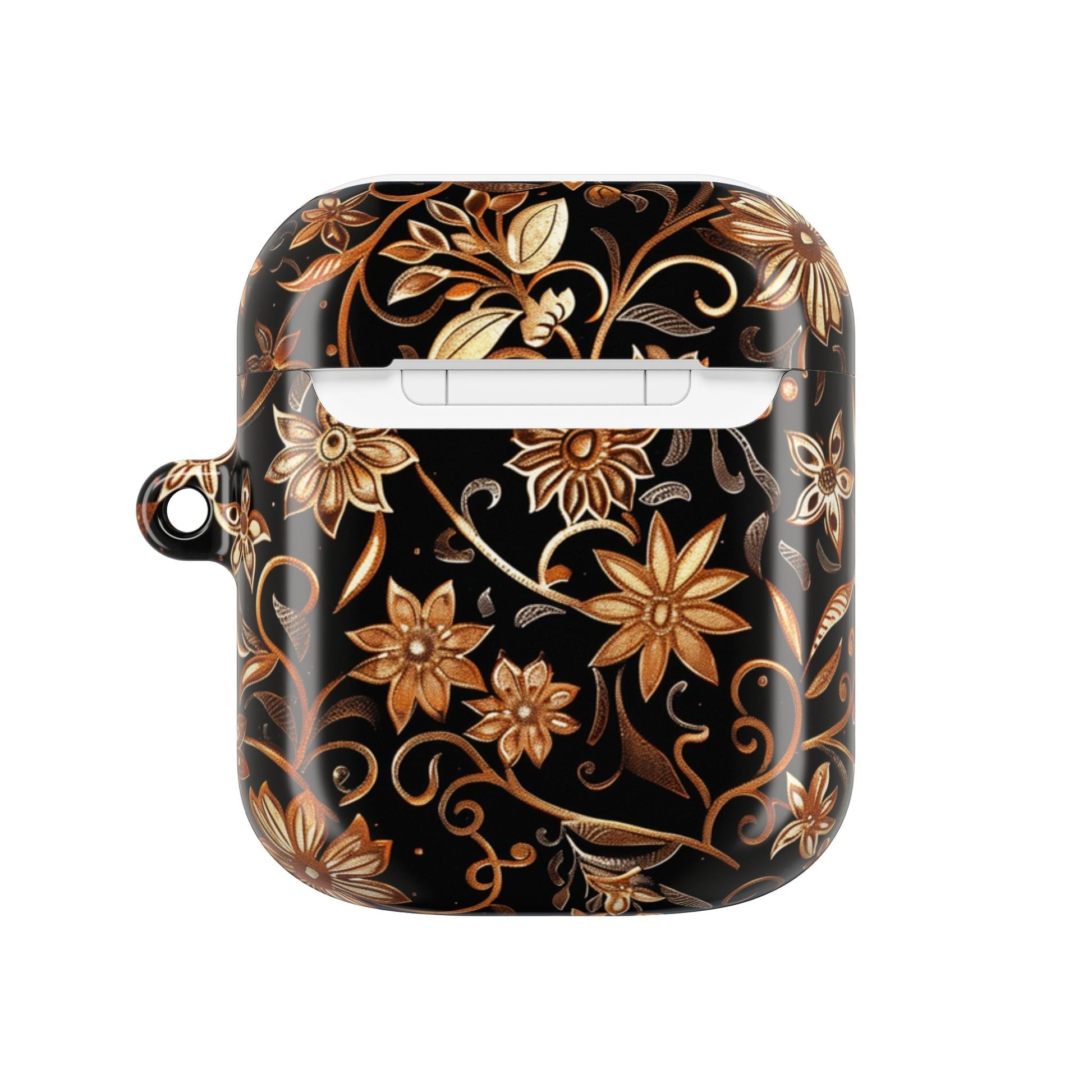 Floral Gold Swirl AirPod Case — Elegant Black & Gold Protective Cover - DIGITAL X