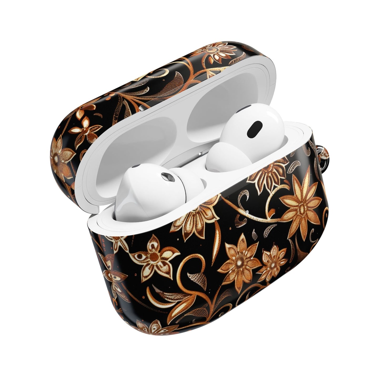 Floral Gold Swirl AirPod Case — Elegant Black & Gold Protective Cover - DIGITAL X