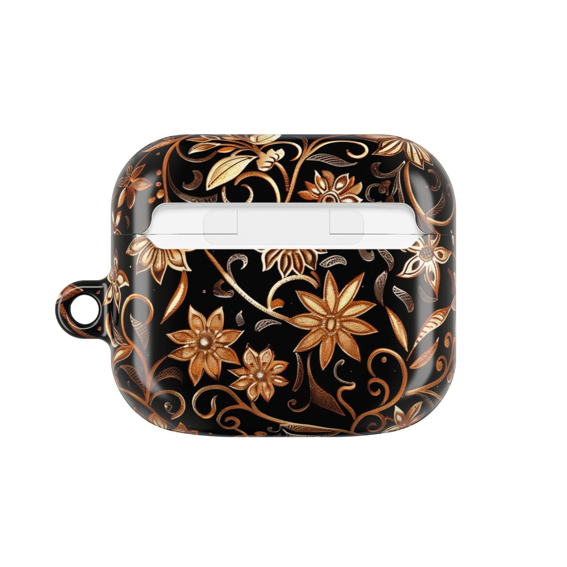 Floral Gold Swirl AirPod Case — Elegant Black & Gold Protective Cover - DIGITAL X