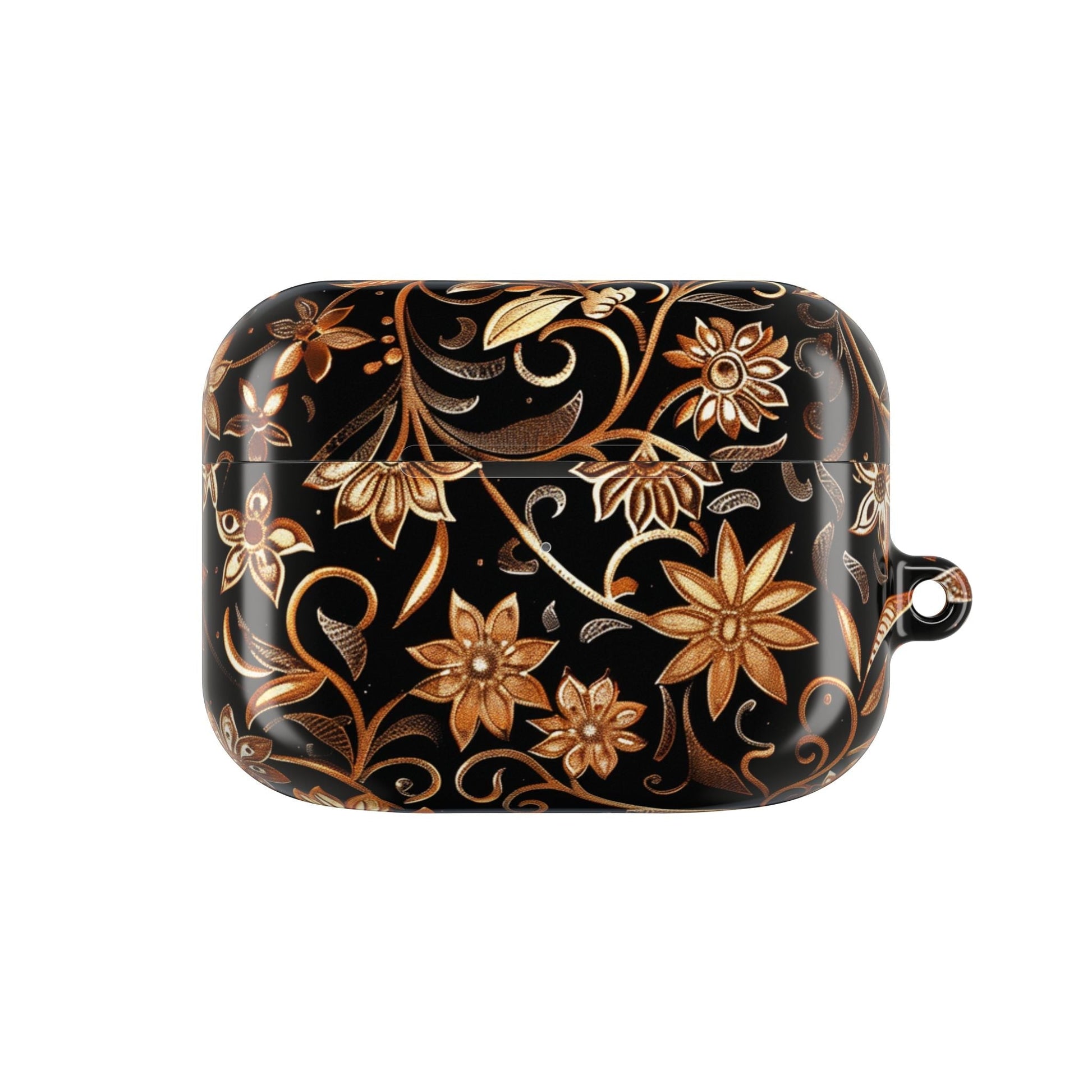 Floral Gold Swirl AirPod Case — Elegant Black & Gold Protective Cover - DIGITAL X
