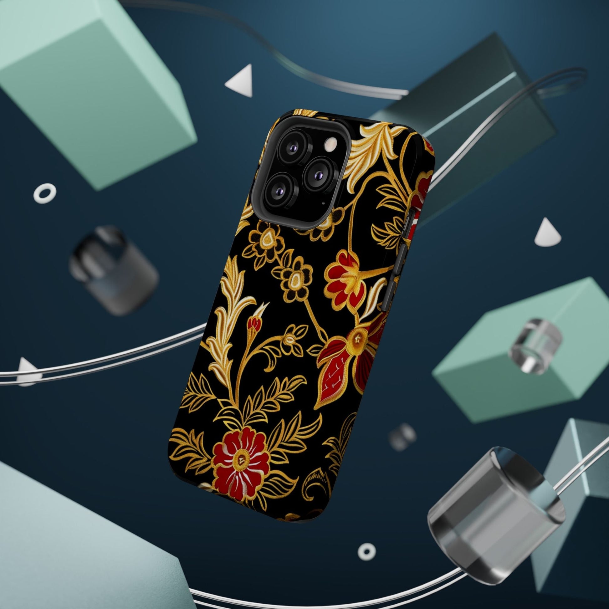 Floral Gold Vintage Phone Case – Magnetic Impact - Resistant - DIGITAL X