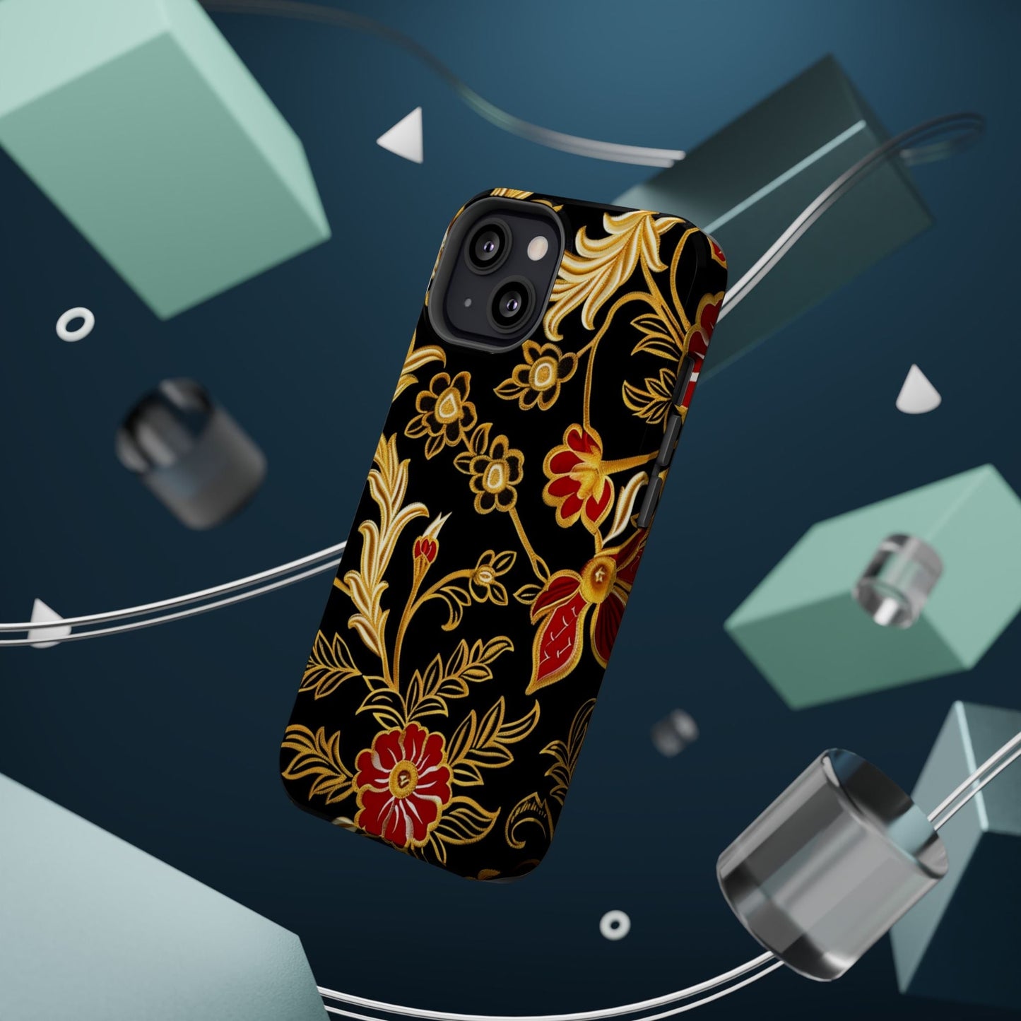 Floral Gold Vintage Phone Case – Magnetic Impact - Resistant - DIGITAL X