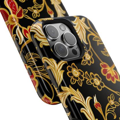 Floral Gold Vintage Phone Case – Magnetic Impact - Resistant - DIGITAL X