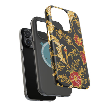 Floral Gold Vintage Phone Case – Magnetic Impact - Resistant - DIGITAL X