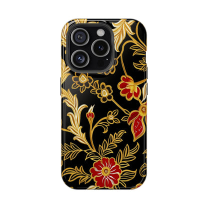 Floral Gold Vintage Phone Case – Magnetic Impact - Resistant - DIGITAL X