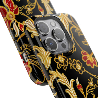 Floral Gold Vintage Phone Case – Magnetic Impact - Resistant - DIGITAL X