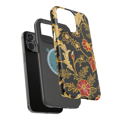 Floral Gold Vintage Phone Case – Magnetic Impact - Resistant - DIGITAL X