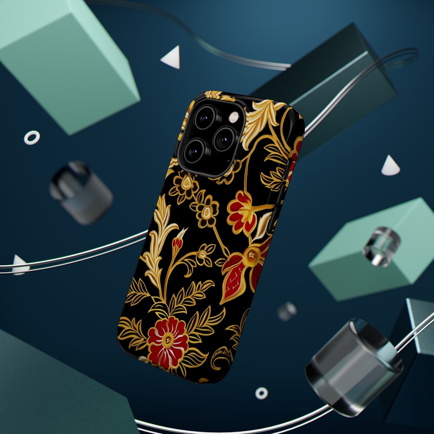 Floral Gold Vintage Phone Case – Magnetic Impact - Resistant - DIGITAL X