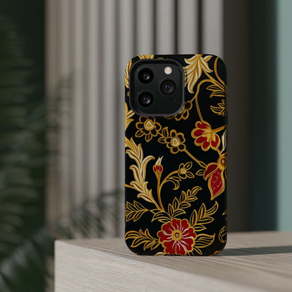 Floral Gold Vintage Phone Case – Magnetic Impact - Resistant - DIGITAL X