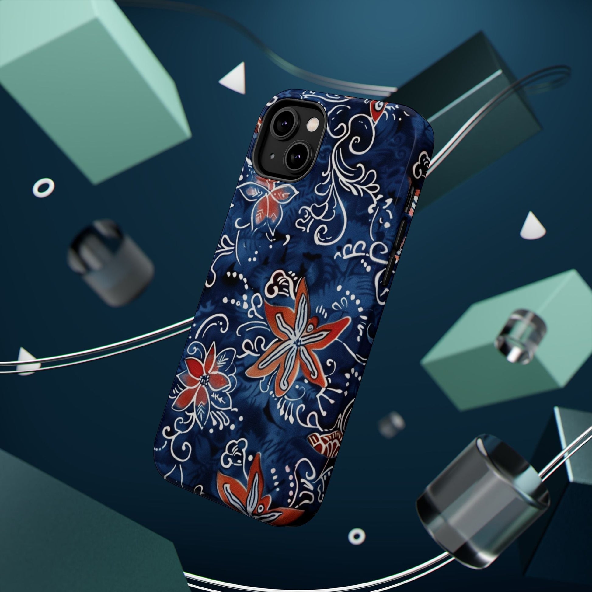 Floral Indigo Magnetic Impact Phone Case - DIGITAL X