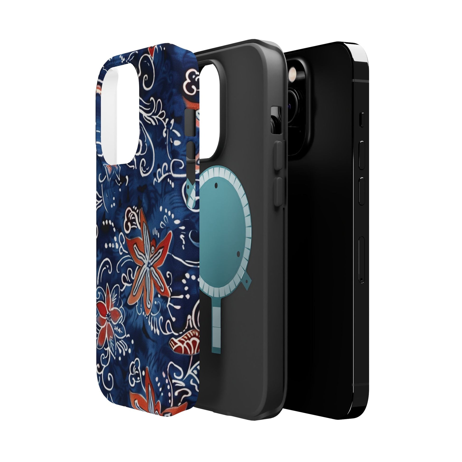 Floral Indigo Magnetic Impact Phone Case - DIGITAL X