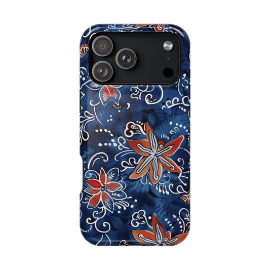 Floral Indigo Magnetic Impact Phone Case - DIGITAL X
