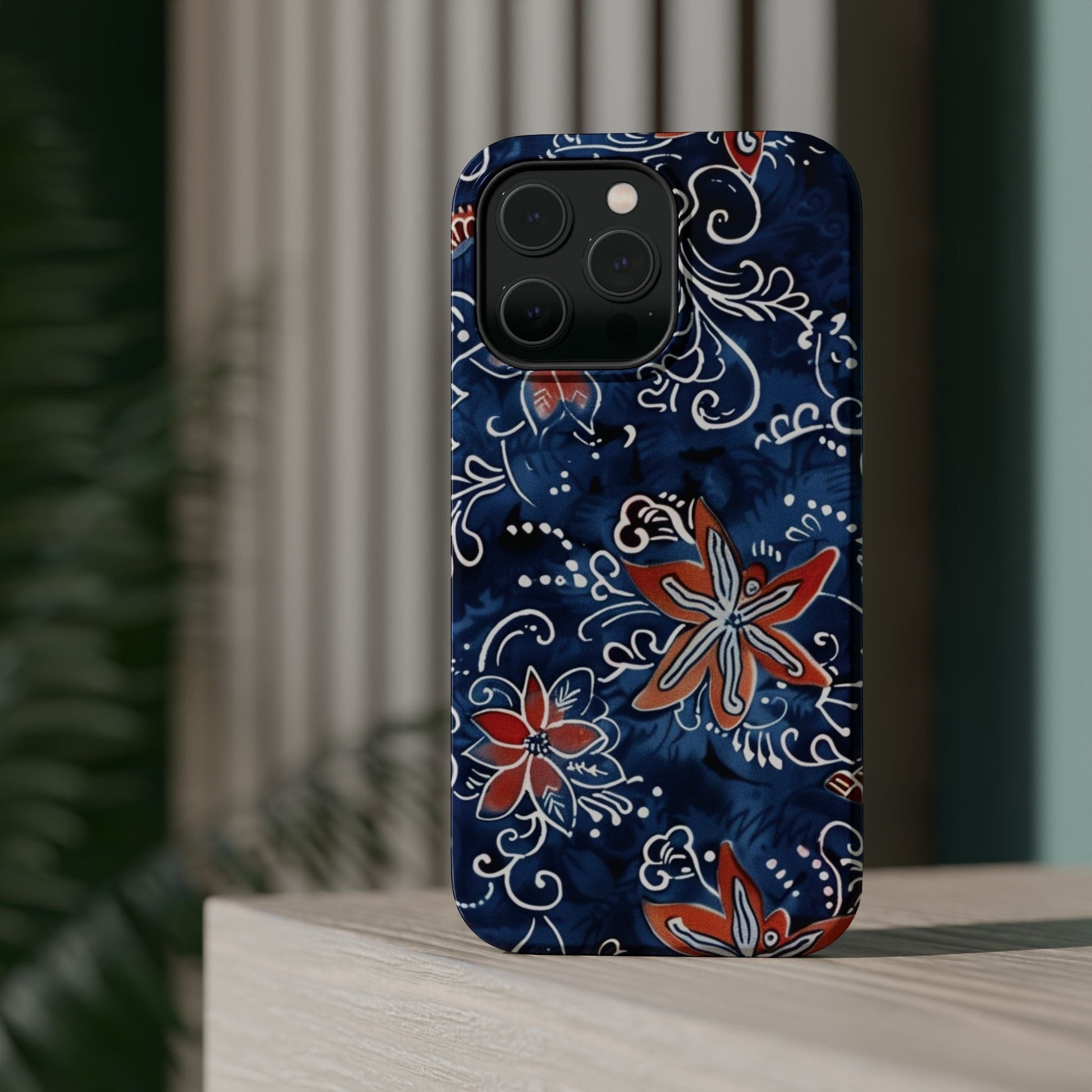 Floral Indigo Magnetic Impact Phone Case - DIGITAL X