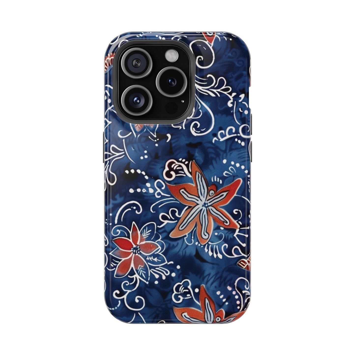 Floral Indigo Magnetic Impact Phone Case - DIGITAL X