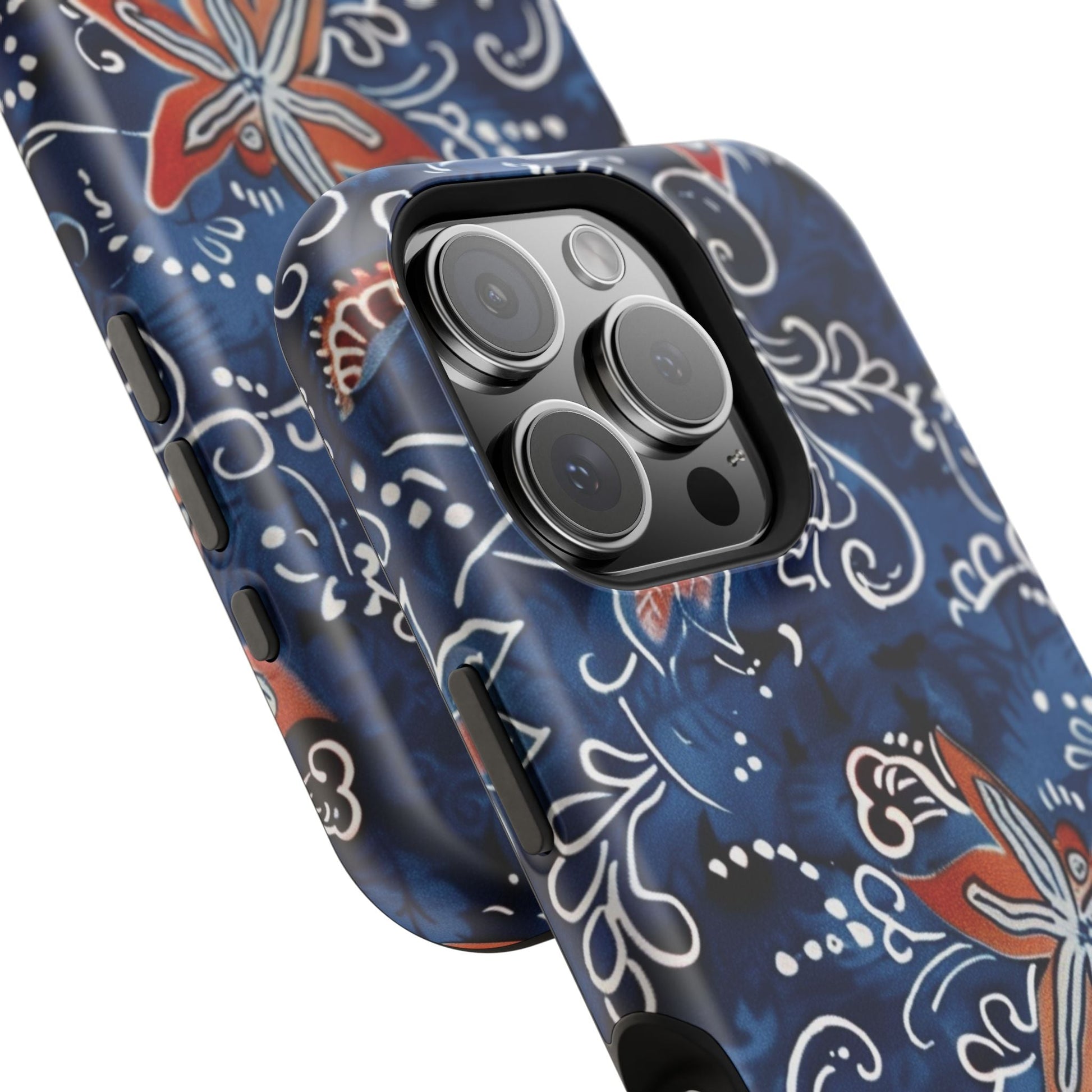 Floral Indigo Magnetic Impact Phone Case - DIGITAL X