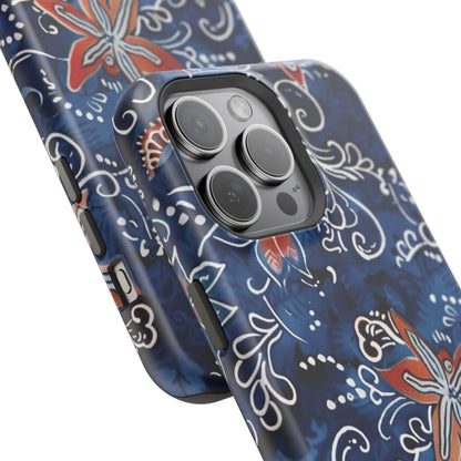 Floral Indigo Magnetic Impact Phone Case - DIGITAL X