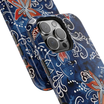 Floral Indigo Magnetic Impact Phone Case - DIGITAL X