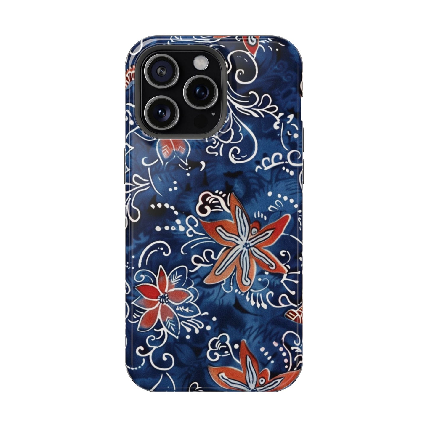 Floral Indigo Magnetic Impact Phone Case - DIGITAL X