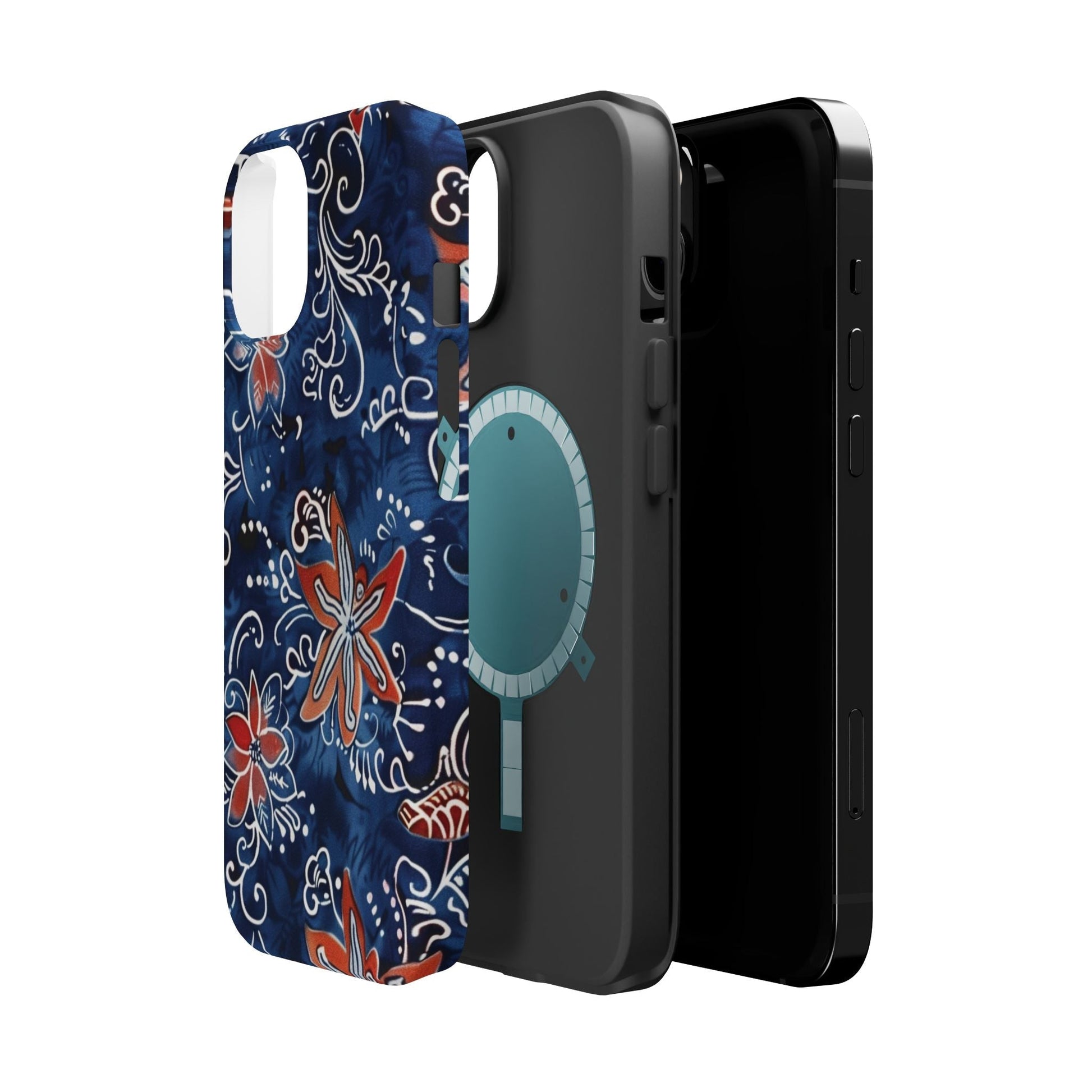 Floral Indigo Magnetic Impact Phone Case - DIGITAL X