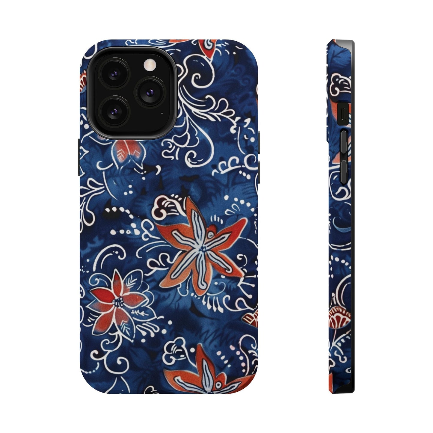 Floral Indigo Magnetic Impact Phone Case - DIGITAL X