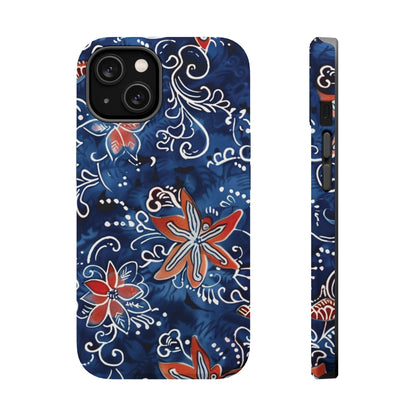 Floral Indigo Magnetic Impact Phone Case - DIGITAL X