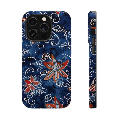 Floral Indigo Magnetic Impact Phone Case - DIGITAL X