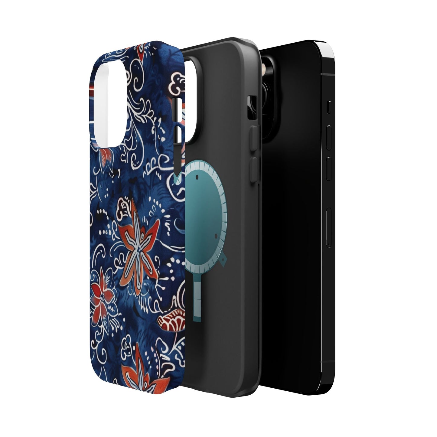 Floral Indigo Magnetic Impact Phone Case - DIGITAL X