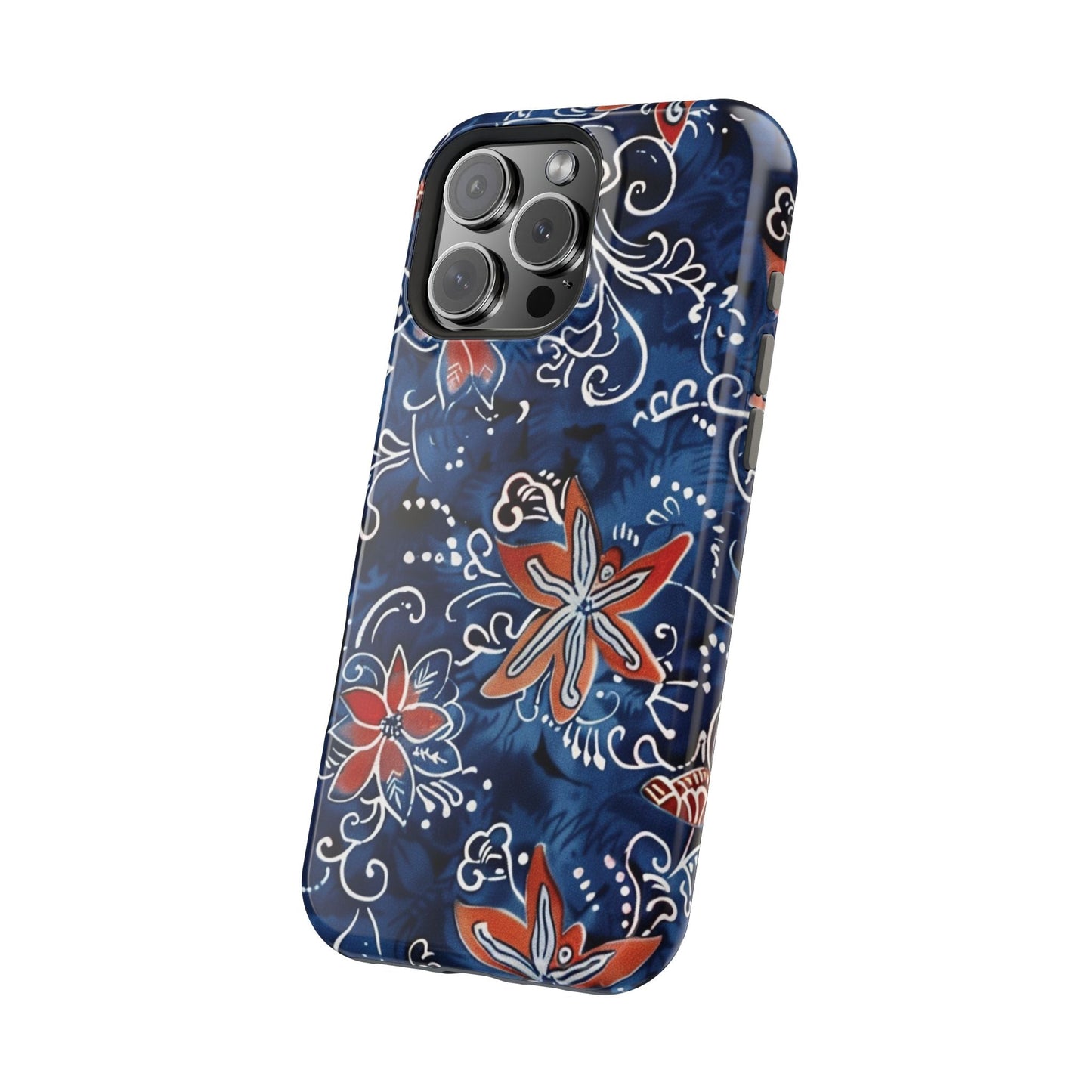 Floral Indigo Magnetic Impact Phone Case - DIGITAL X