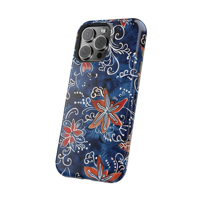 Floral Indigo Magnetic Impact Phone Case - DIGITAL X