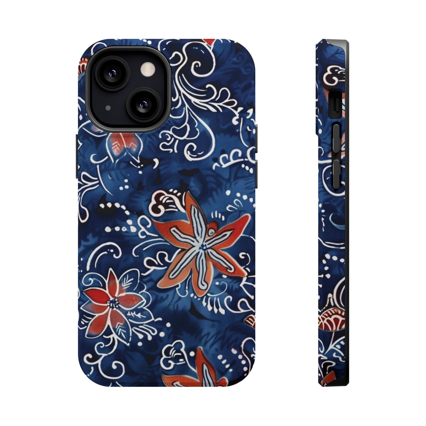 Floral Indigo Magnetic Impact Phone Case - DIGITAL X