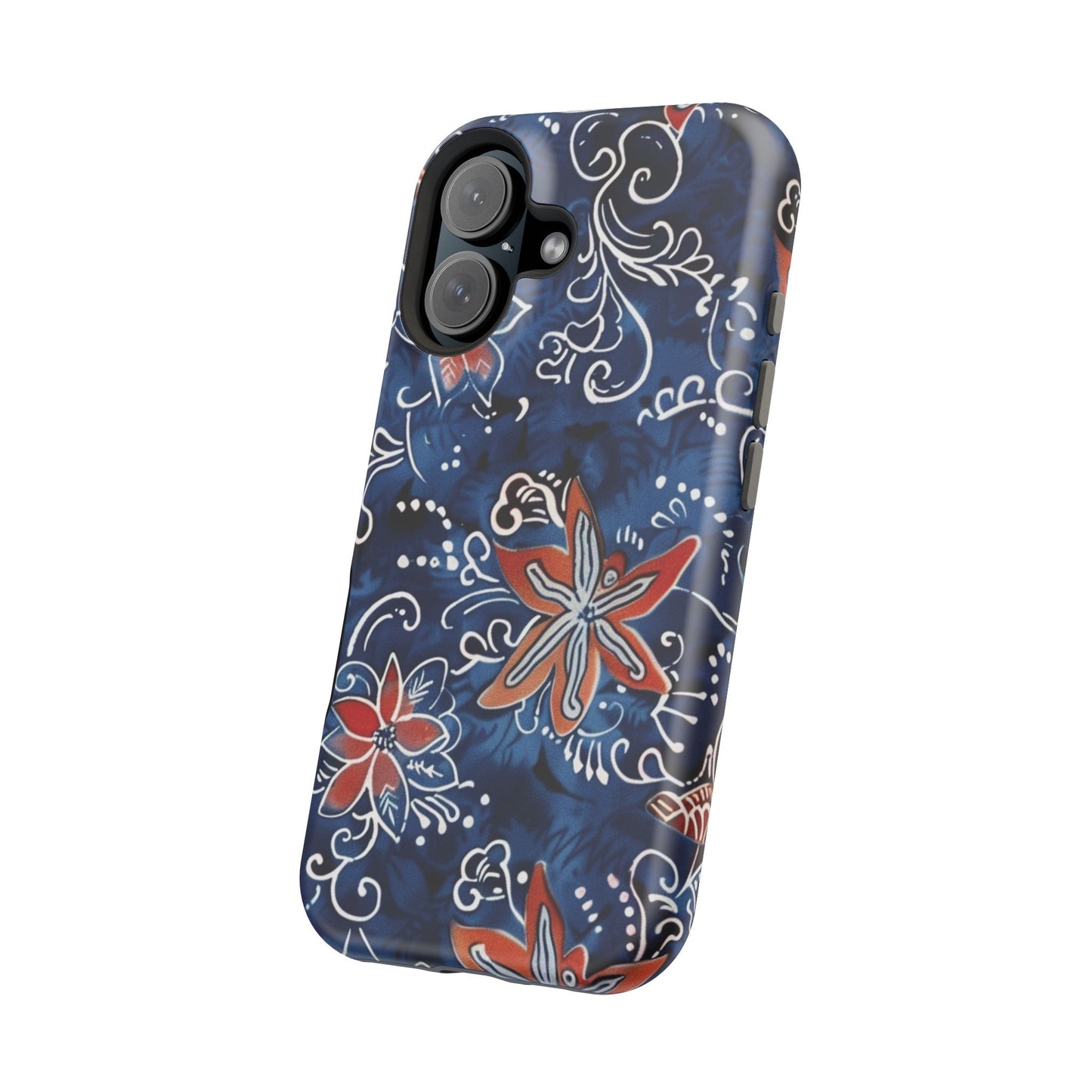Floral Indigo Magnetic Impact Phone Case - DIGITAL X