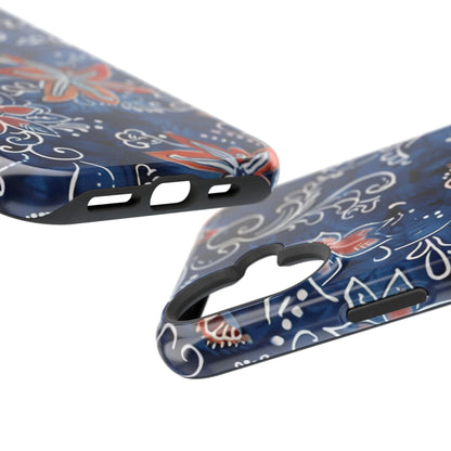 Floral Indigo Magnetic Impact Phone Case - DIGITAL X