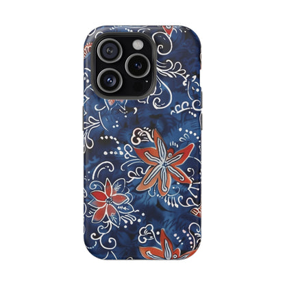 Floral Indigo Magnetic Impact Phone Case - DIGITAL X