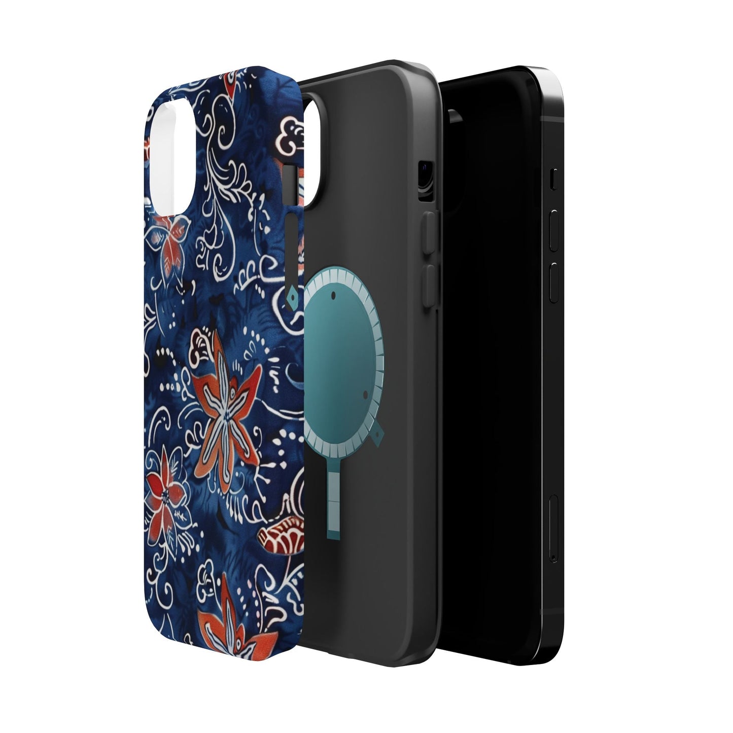 Floral Indigo Magnetic Impact Phone Case - DIGITAL X